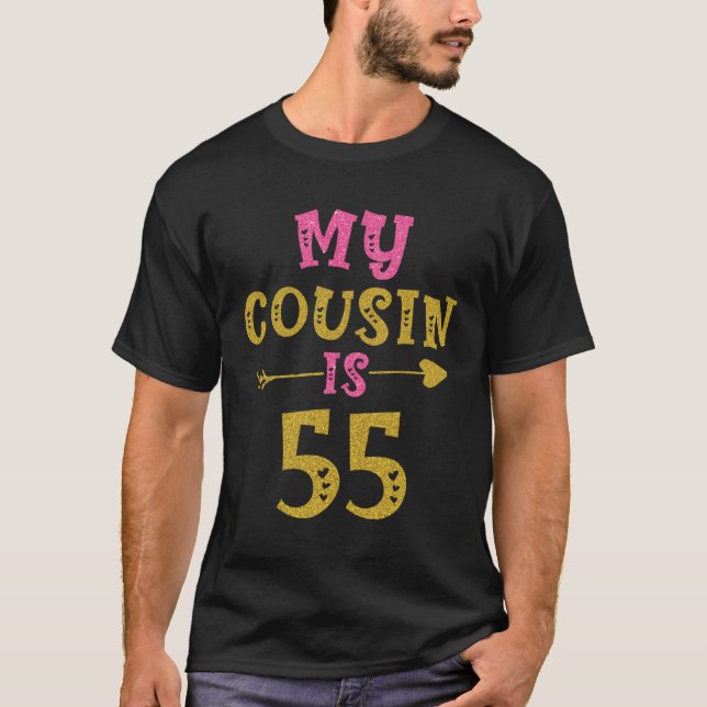 Hearts 55th Bday For Cousin From Cousin T-Shirt (Vorderseite)