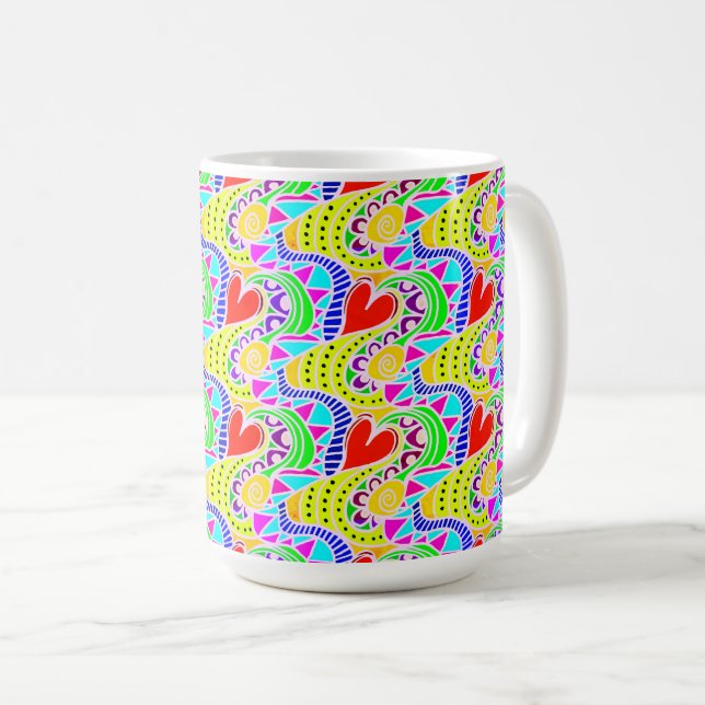 Hearts Alive Kaffeetasse (VorderseiteRechts)