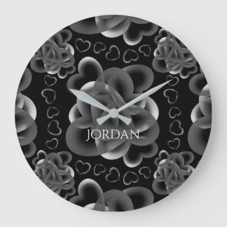 Hearts Alots Pattern Große Wanduhr
