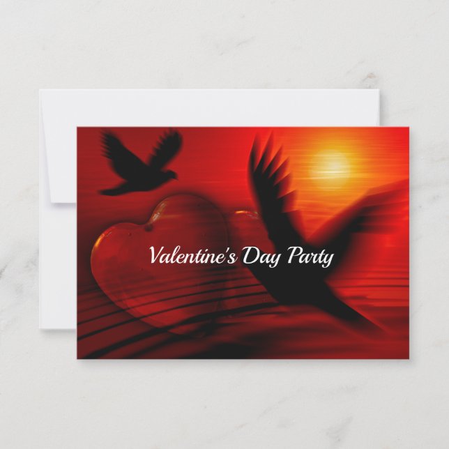 Hearts and Doves Einladung (Vorderseite)