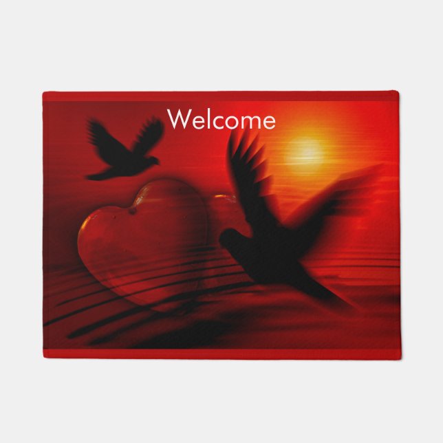 Hearts and Doves Fußmatte (Vorderseite)