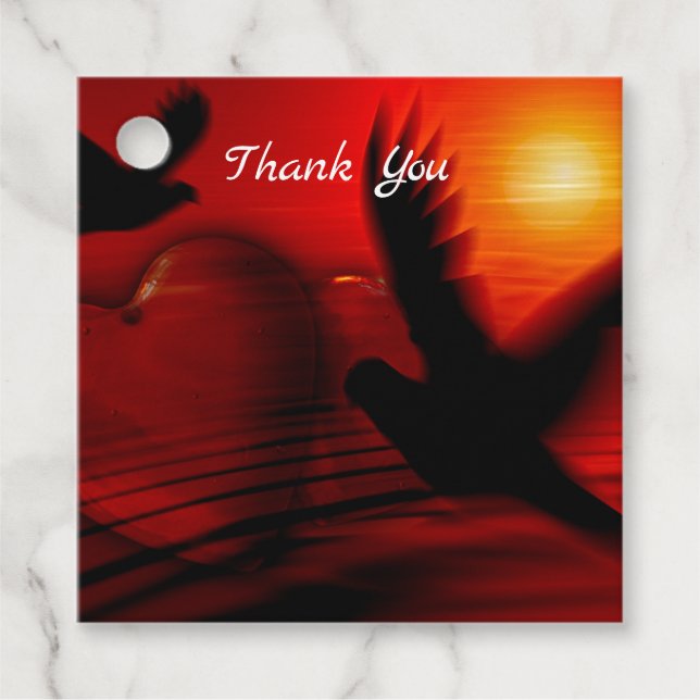 Hearts and Doves Geschenkanhänger (Vorderseite)