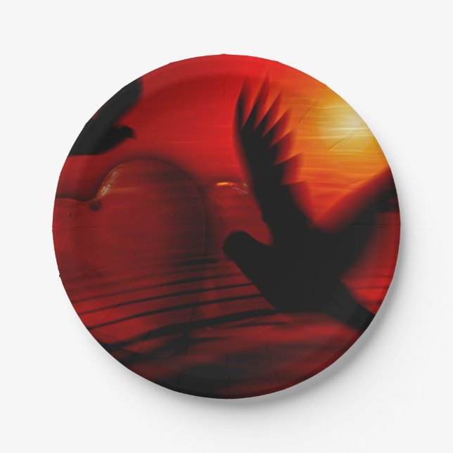 Hearts and Doves Pappteller (Vorderseite)