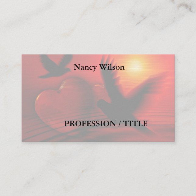 Hearts and Doves Visitenkarte (Vorderseite)
