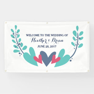 Hearts and Vines Wedding Banner