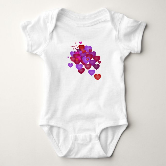 Hearts Baby Bodysuit Strampler (Vorderseite)