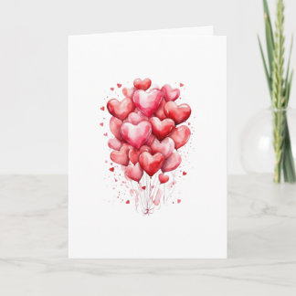 Hearts Balloon Romantic Love Karte