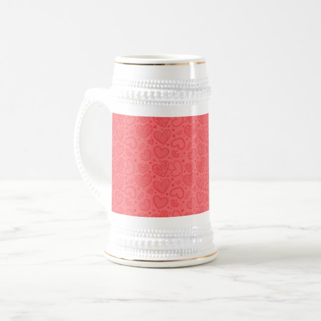 Hearts Beer Stein Bierglas (Vorderseite Links)
