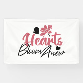 Hearts Bloom new - inspirierendes Blumenzitat Banner