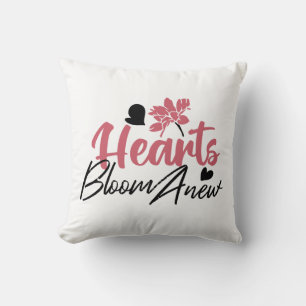 Hearts Bloom new - inspirierendes Blumenzitat Kissen