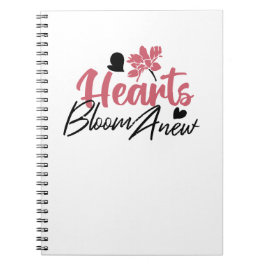 Hearts Bloom new - inspirierendes Blumenzitat Notizblock