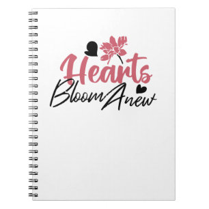Hearts Bloom new - inspirierendes Blumenzitat Notizblock