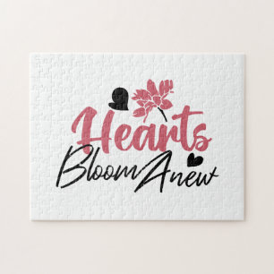 Hearts Bloom new - inspirierendes Blumenzitat Puzzle