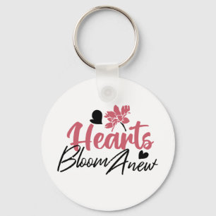 Hearts Bloom new - inspirierendes Blumenzitat Schlüsselanhänger