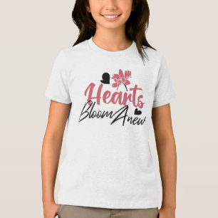Hearts Bloom new - inspirierendes Blumenzitat Tri-Blend Shirt