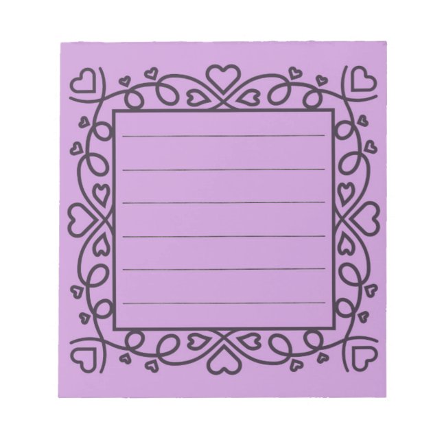 Hearts Border  Notizblock (Vorderseite)