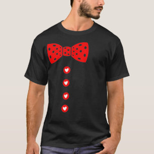 Hearts Bow Krawatte Suspenders Valentinstag T-Shirt