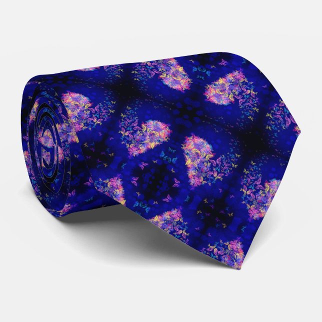 Hearts Butterfly Neck Tie Krawatte (Gerollt)