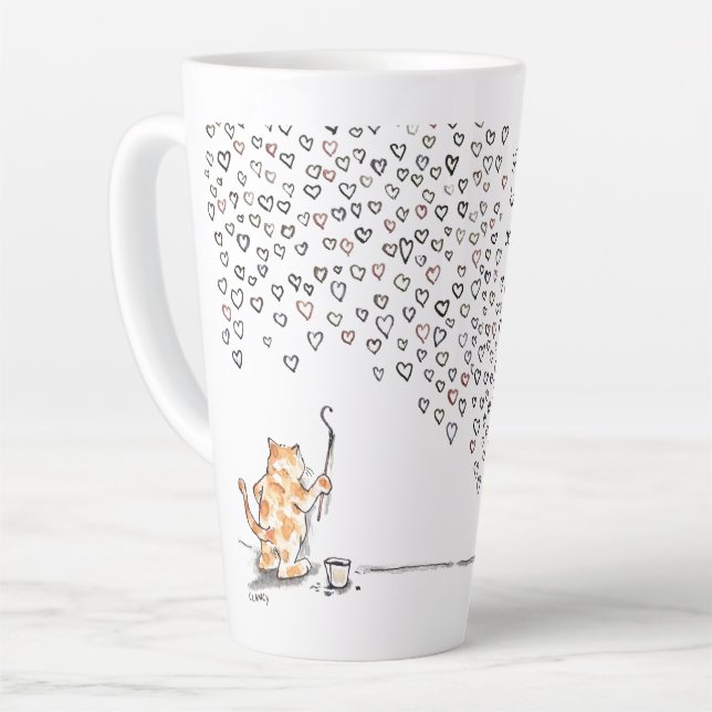 Hearts By Cat latte mug Milchtasse (Linke Ecke)