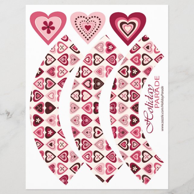 Hearts Confection Cupcake Wrapper Flyer (Vorne)