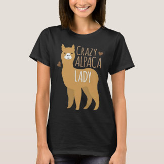 Hearts Crazy Alpaca Lady Funny Süße Tier Lover T-Shirt