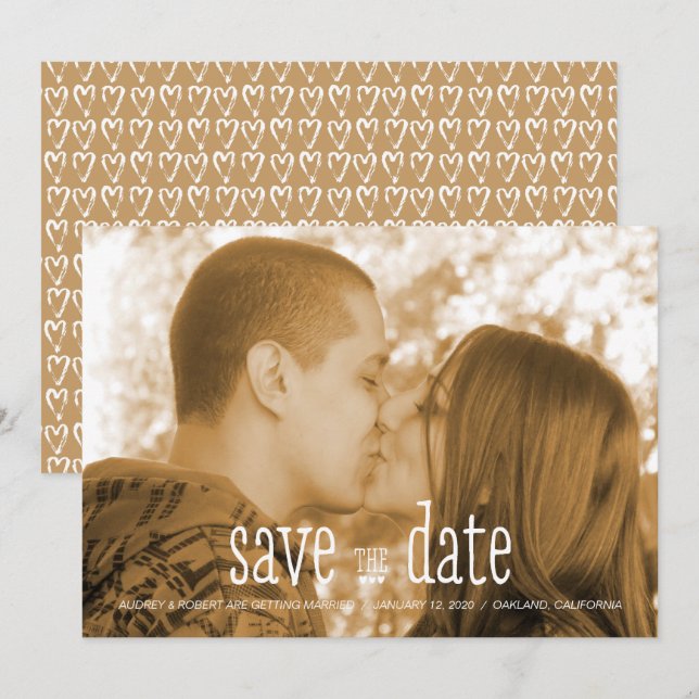 Hearts Desire Save the Date Einladung (Vorne/Hinten)