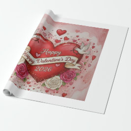 Hearts & Doves - valentine's Day 2026 Design Geschenkpapier