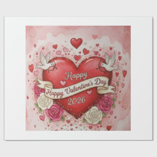 Hearts & Doves - valentine's Day 2026 Design Geschenkpapier