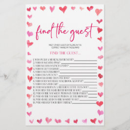 Hearts Find The Guest Bridal Shower Game Briefpapier