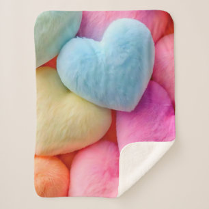 Hearts Fleece Blanket Sherpadecke