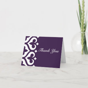 Hearts & Fleur de Lis Thank You Card Dankeskarte