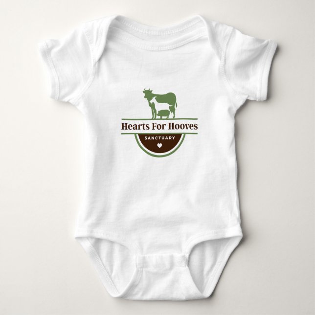 Hearts for Hooves-Logo Baby Strampler (Vorderseite)