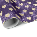 Hearts Foxier Gold Violet Lila Velvet Eggplant Geschenkpapier<br><div class="desc">Minimalismus und Elegance Glam und Chic Delicate Wrapping Paper</div>