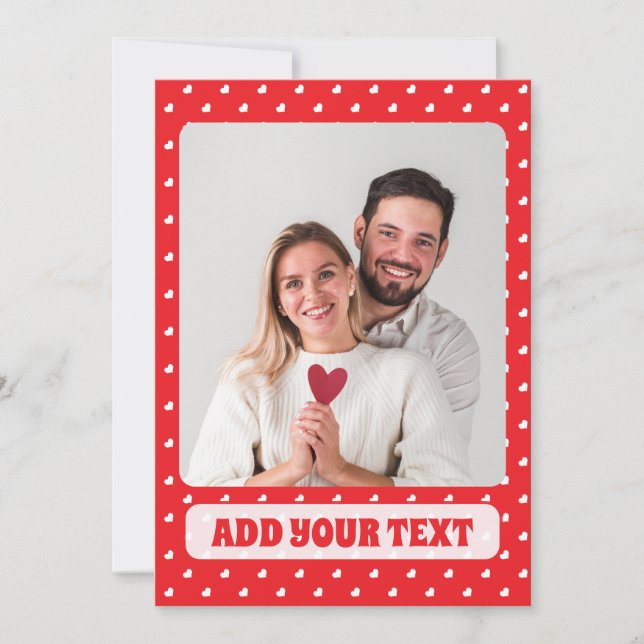 Hearts Frohen Valentinstag Modernes Liebesmuster Feiertagskarte (Vorderseite)