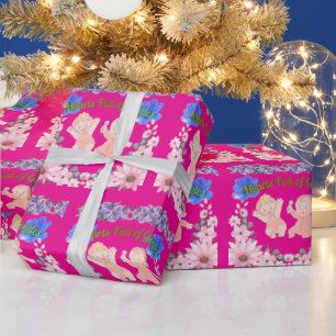 Hearts full of Giggles hellrosa Geschenkpapier