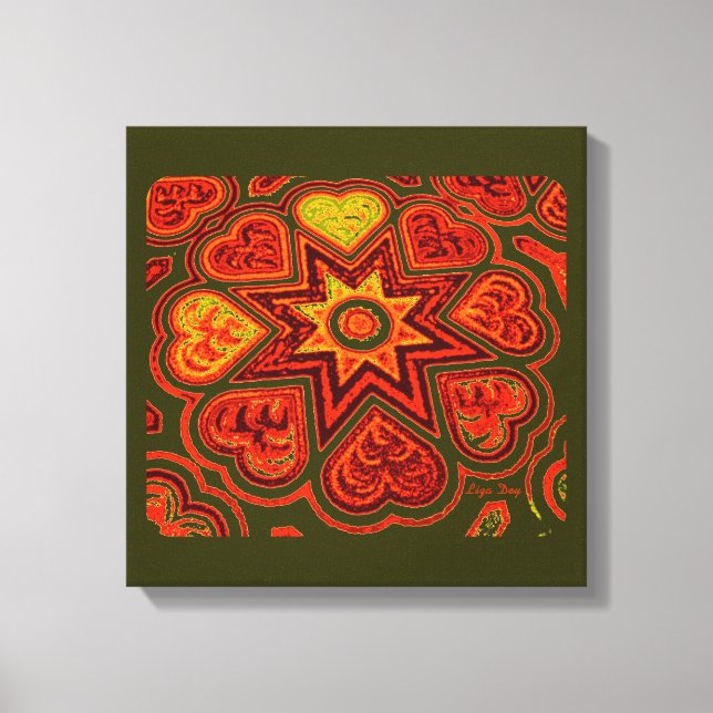 'Hearts Full of Love'-Panel (Rustics)(Orange) Leinwanddruck (Vorderseite)