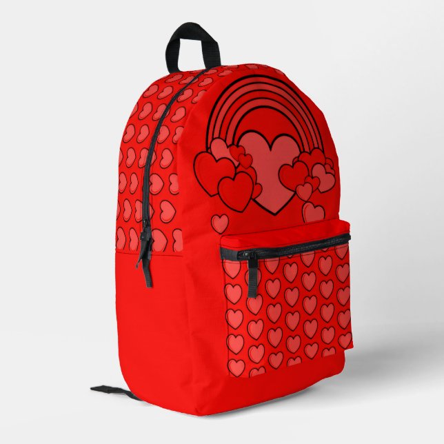 'Hearts' Galore!' Backpack  Bedruckter Rucksack (Rückseitige Ecke links)