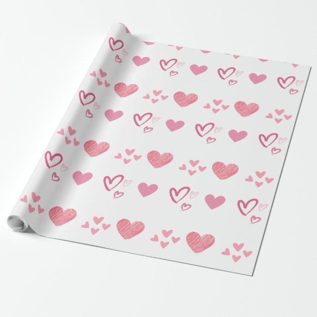 Hearts Geschenkpapier (Ungerollt)