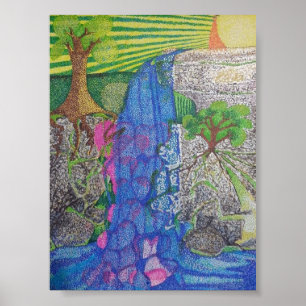 hearts going down the water fall poster