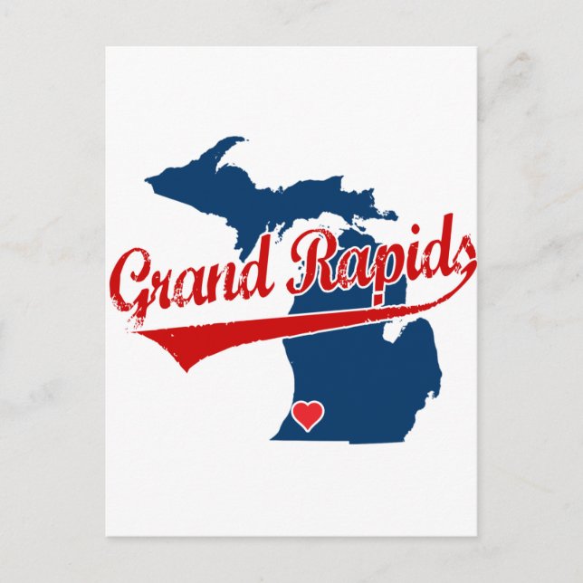 Hearts Grand Rapids Michigan Postkarte (Vorderseite)