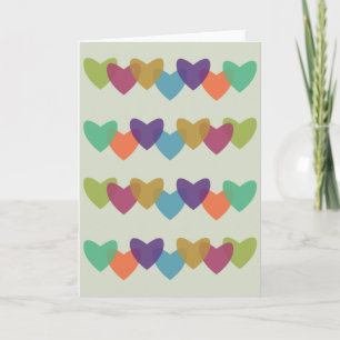Hearts Greeting Card Retro Vintage Mid Century Feiertagskarte