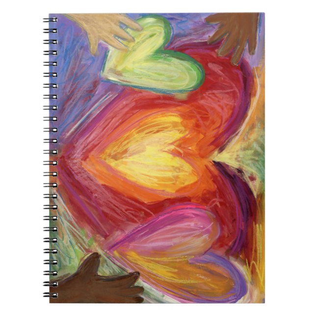 Hearts & Hands Liebe Diversity Art Notebook Journa Notizblock (Vorderseite)