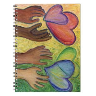 Hearts & Hands Liebe Diversity Art Notebook Journa Notizblock