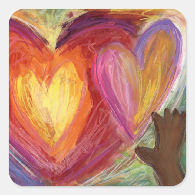 Hearts & Hands Love Diversity Art Decal Stickers (Vorderseite)