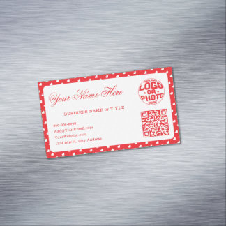 Hearts Happy Valentine’s Day Modern Love Pattern Magnetische Visitenkarte