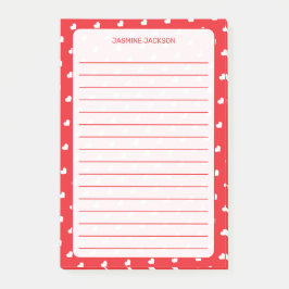 Hearts Happy Valentine’s Day Modern Love Pattern Post-it Klebezettel