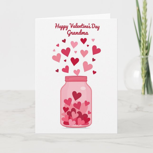 Hearts In A Jar Grandma Card Karte (Vorderseite)