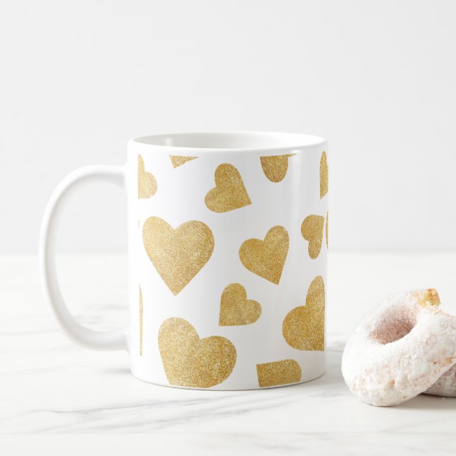 Hearts Juxtaposed Kaffeetasse (Mit Donut)
