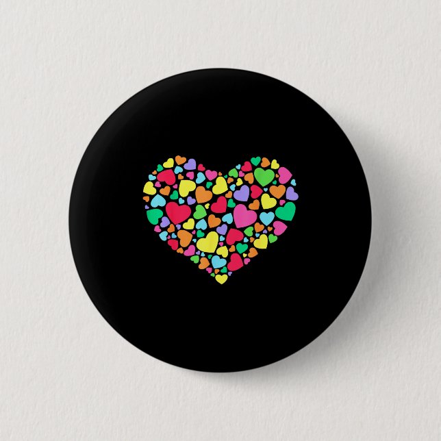 Hearts Kids School Valentines Day Girls Boys  Button (Vorderseite)