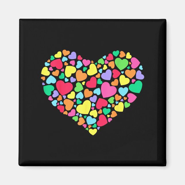 Hearts Kids School Valentines Day Girls Boys  Magnet (Vorne)